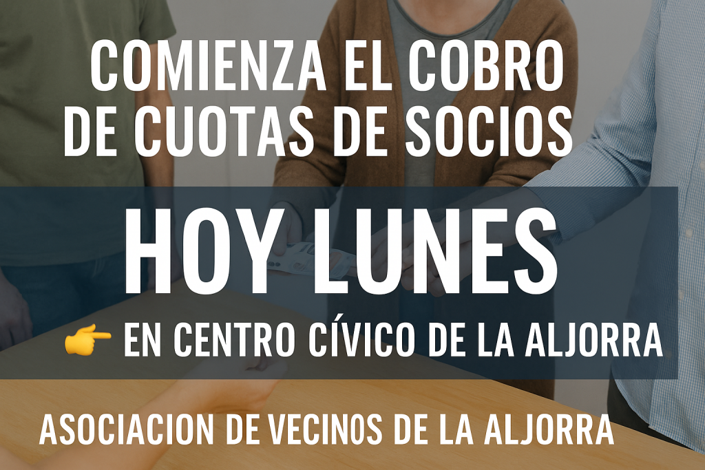 Comienza el cobro de cuotas de socios en La Aljorra